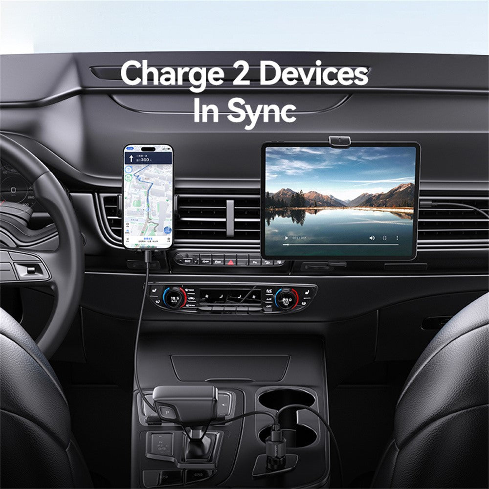 Usams CC283 Car Charger 60W Dual Port USB-A + Type-C Fast Charging