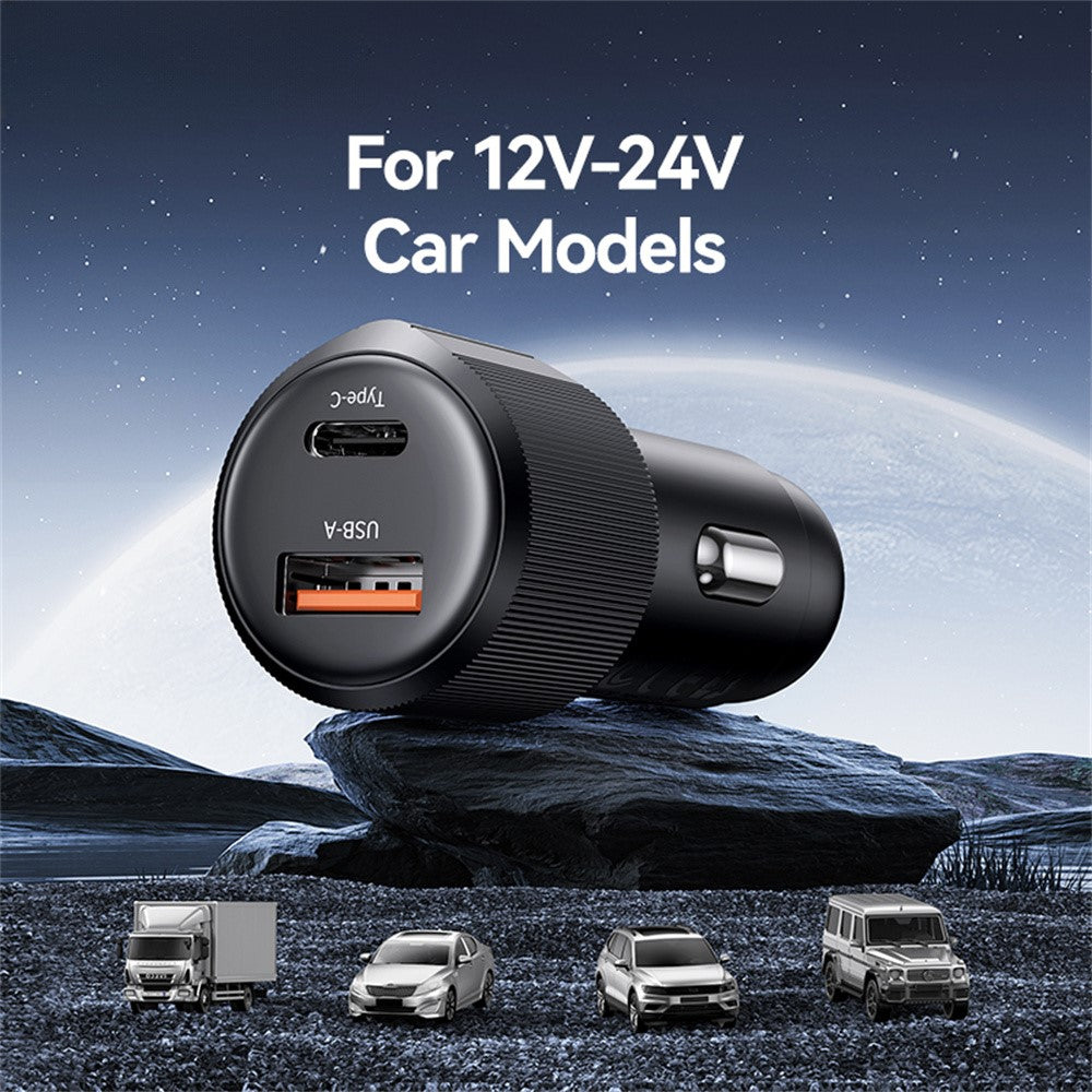 Usams CC283 Car Charger 60W Dual Port USB-A + Type-C Fast Charging