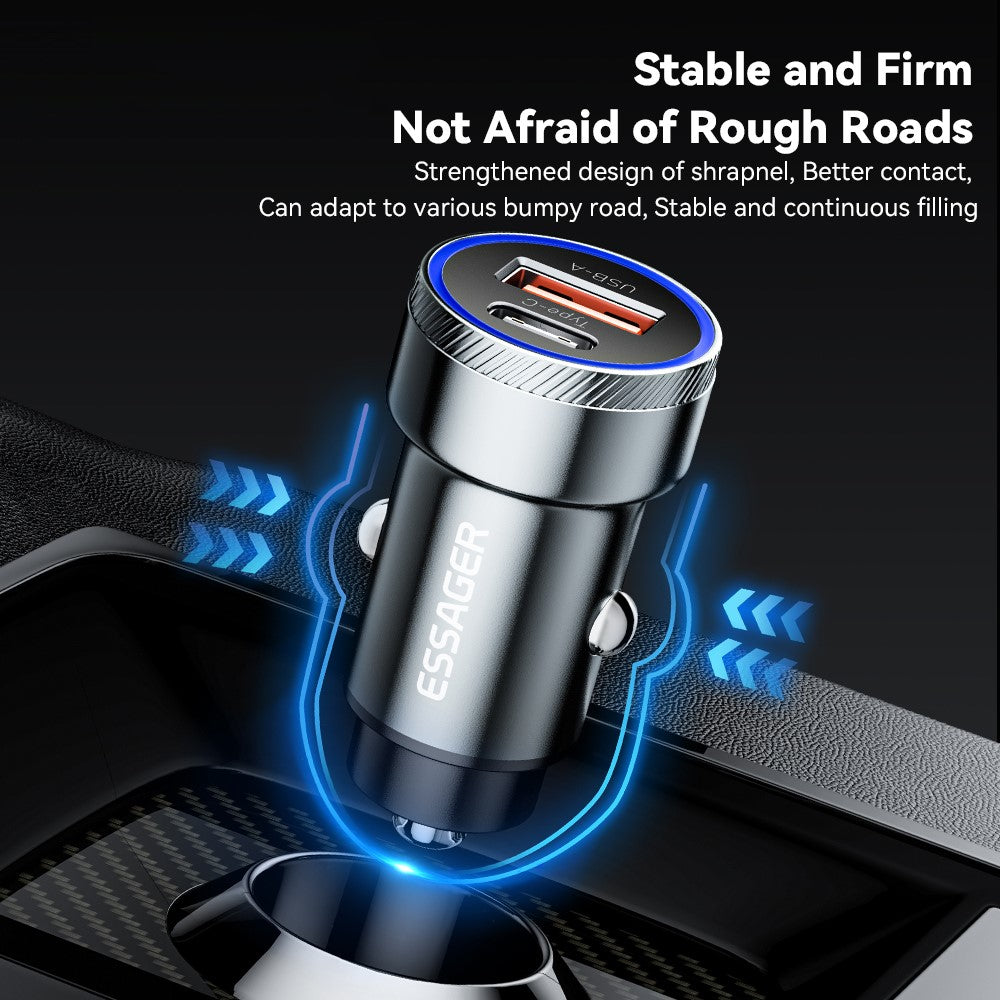 Essager 54W USB-A + USB-C Fast Charging Mini In Car Charger