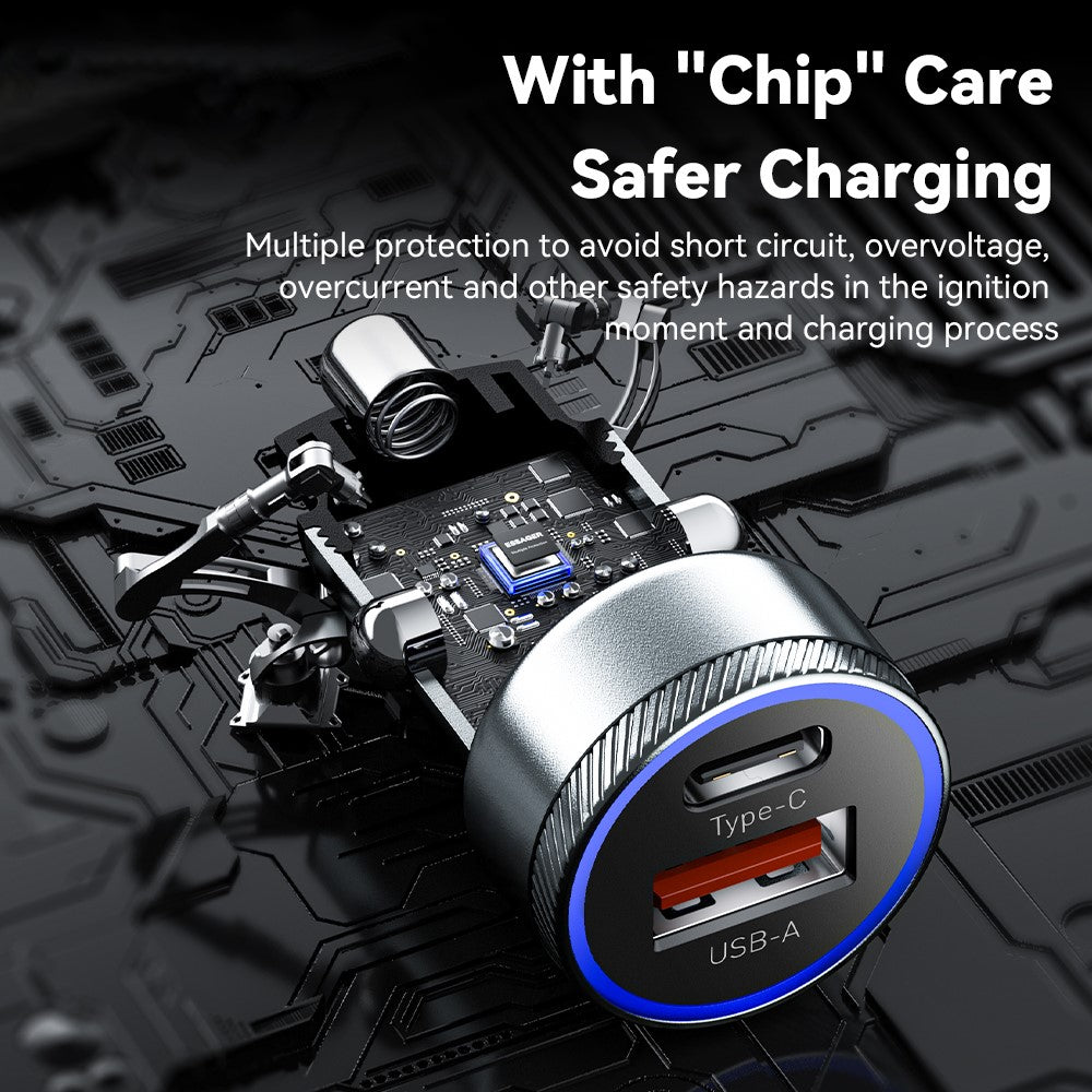 Essager 54W USB-A + USB-C Fast Charging Mini In Car Charger