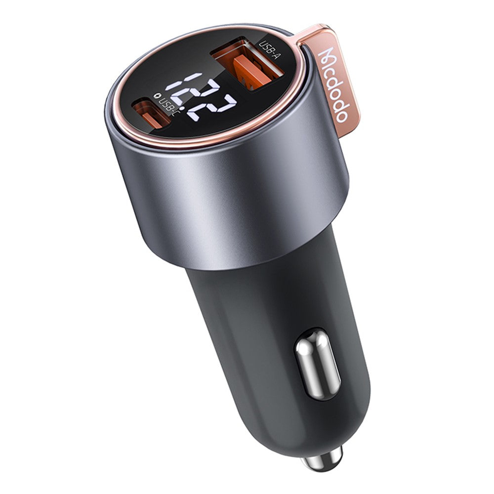 Mcdodo CC-3690 USB-A + USB-C Dual Ports PD 75W Fast Car Charger with Digital Display