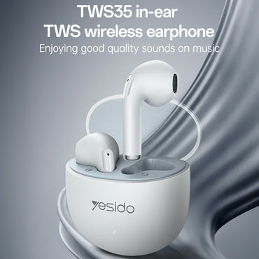 Yesido TWS35 Semi In Ear Bluetooth-compatible White Earbuds