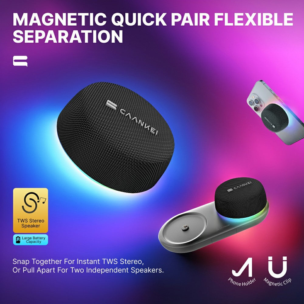 CAANKEI CS20 2 in 1 Wireless Bluetooth Speaker Portable Sound Box with Magnetic Base