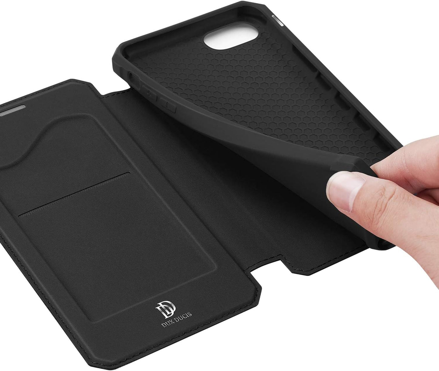 Dux Ducis Skin X Leather Flip Black Case - For iPhone SE (20/22) / 8 / 7 - mosaccessories