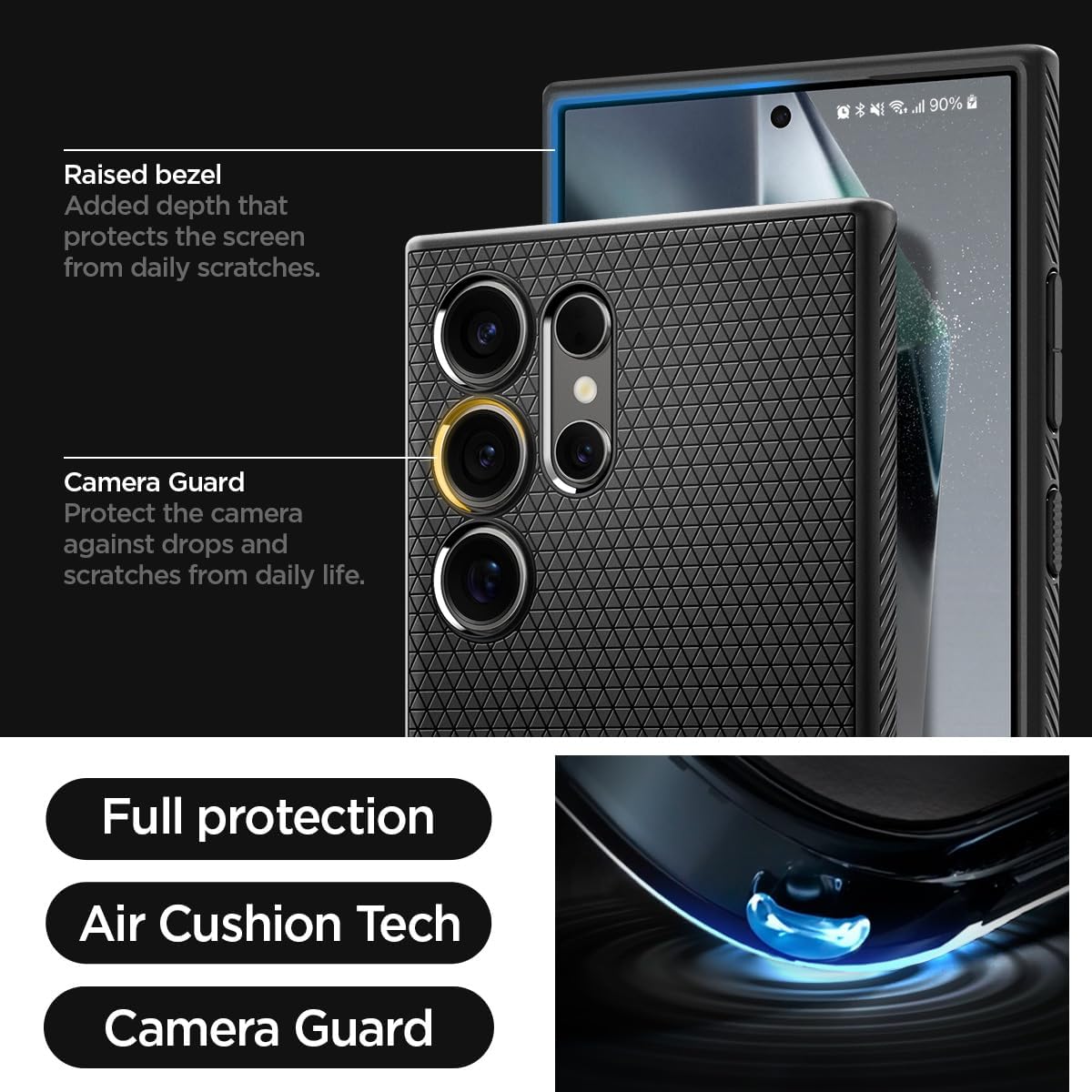 Spigen Liquid Air Matte Black Case - For Samsung Galaxy S24 Ultra