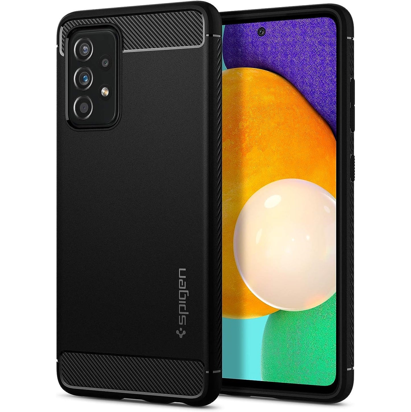 Spigen Rugged Armor Matte Black Case - For Samsung Galaxy A52s 5G / A52 5G / A52 - mosaccessories