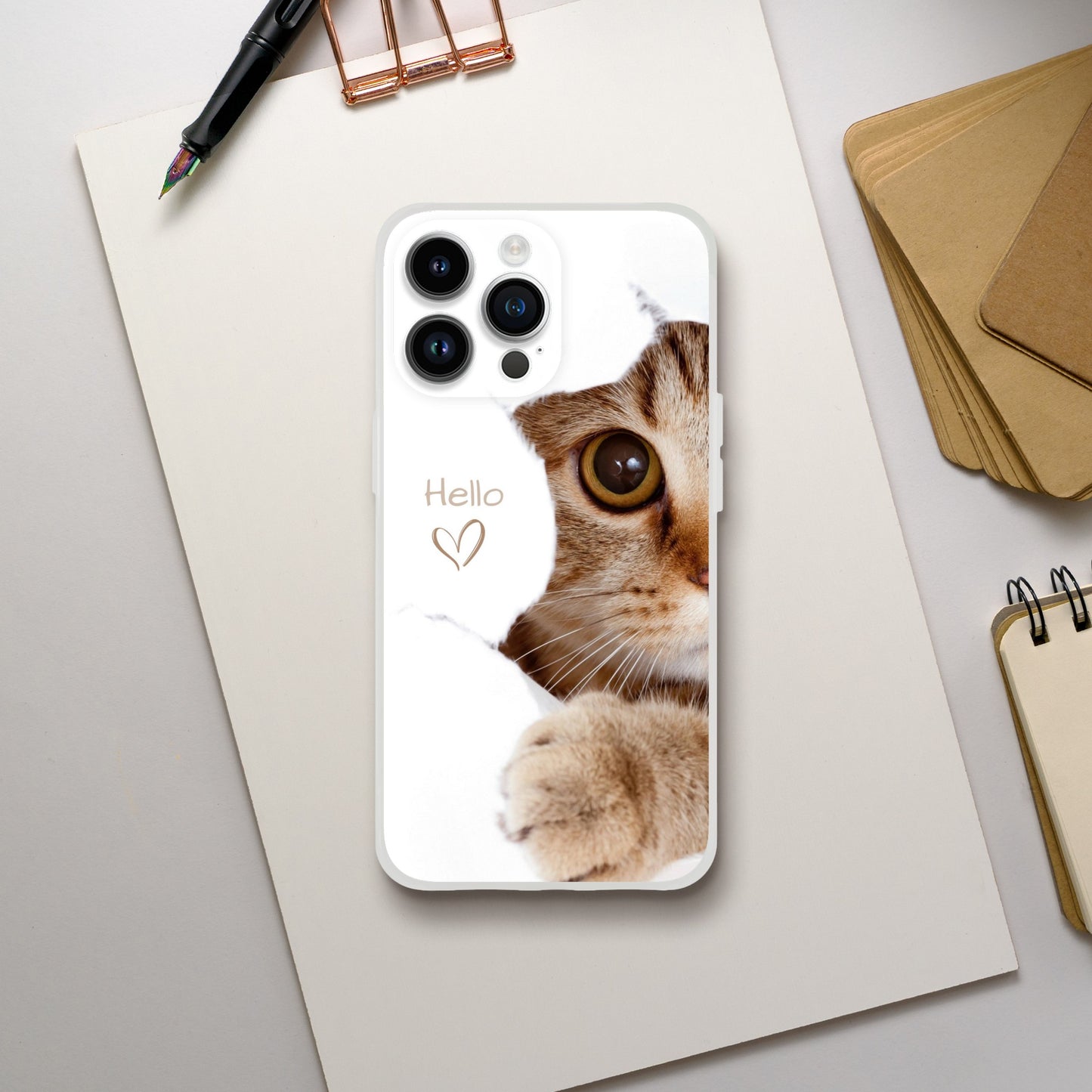 Hello Kitten Flexi Case Cover - For iPhone 14 / 13 / 12 / 11 / X / 8 / 7 Series