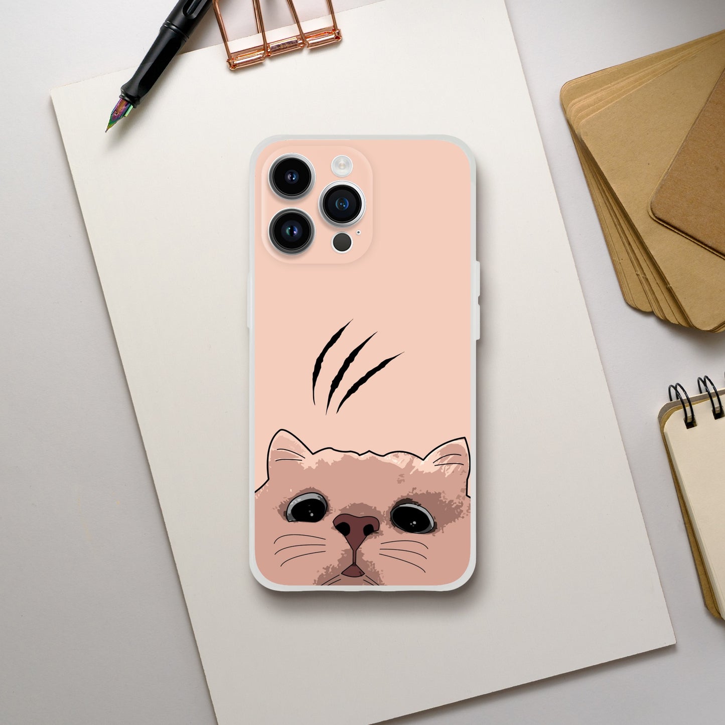 Cat Staring Up Flexi Case Cover - For iPhone