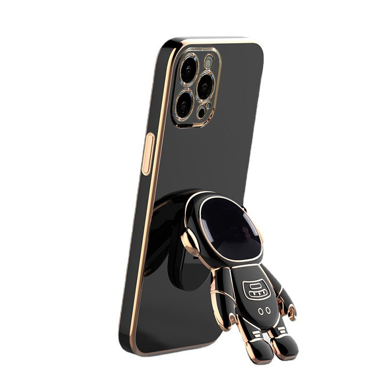 Astronaut Bracket Holder Protective Soft TPU Case With Lens Film - For iPhones