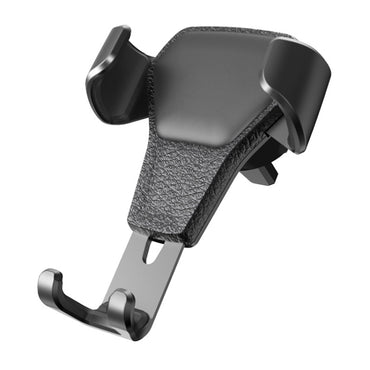 Litchi Texture Gravity Car Mount Black Phone Holder - MosAccessories.co.uk