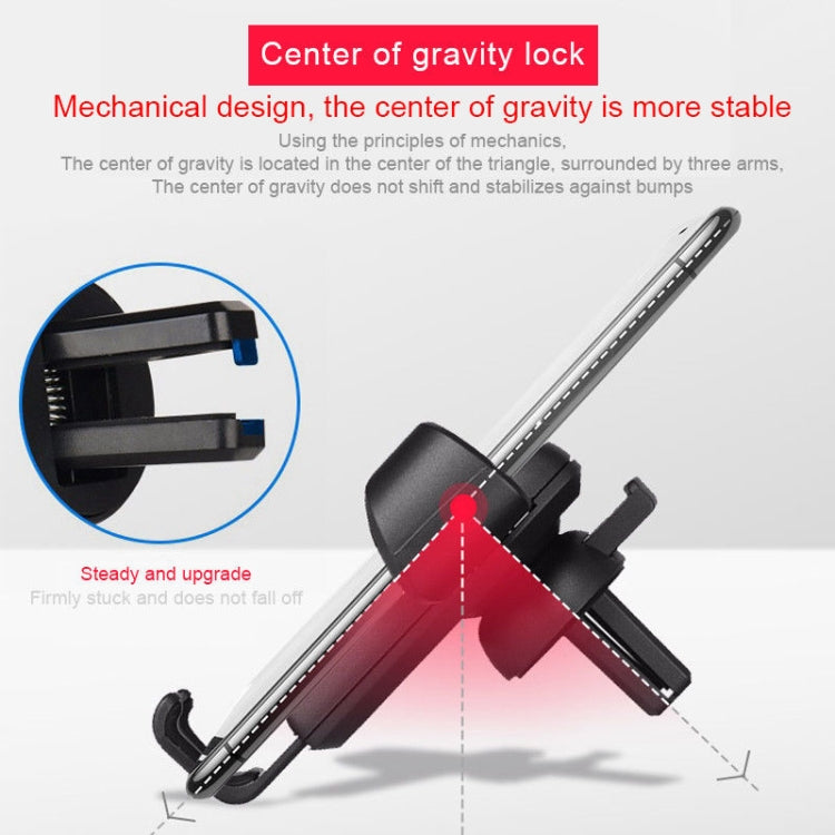 Litchi Texture Gravity Car Mount Black Phone Holder - MosAccessories.co.uk