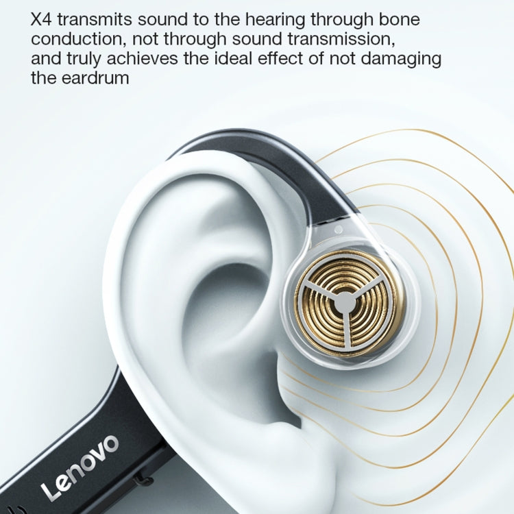 Lenovo X4 Bluetooth 5.0 Bone Conduction Black Wireless Bluetooth Earphone - MosAccessories.co.uk