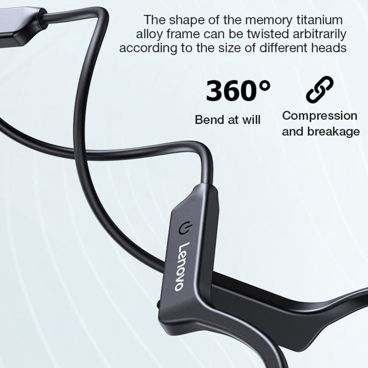 Lenovo X4 Bluetooth 5.0 Bone Conduction Black Wireless Bluetooth Earphone - MosAccessories.co.uk