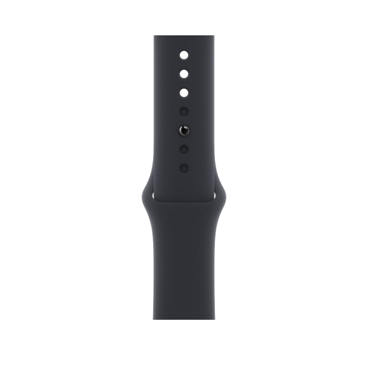 Silicone Watch Band Midnight Black - For Apple Watch Series 9, 8, 7 (45mm) / SE, SE (2022), 6, 5, 4 (44mm) and 3, 2, 1 (42mm) - MosAccessories.co.uk