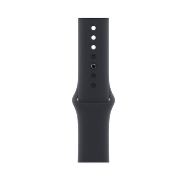 Silicone Watch Band Midnight Black - For Apple Watch Series 9, 8, 7 (45mm) / SE, SE (2022), 6, 5, 4 (44mm) and 3, 2, 1 (42mm) - MosAccessories.co.uk