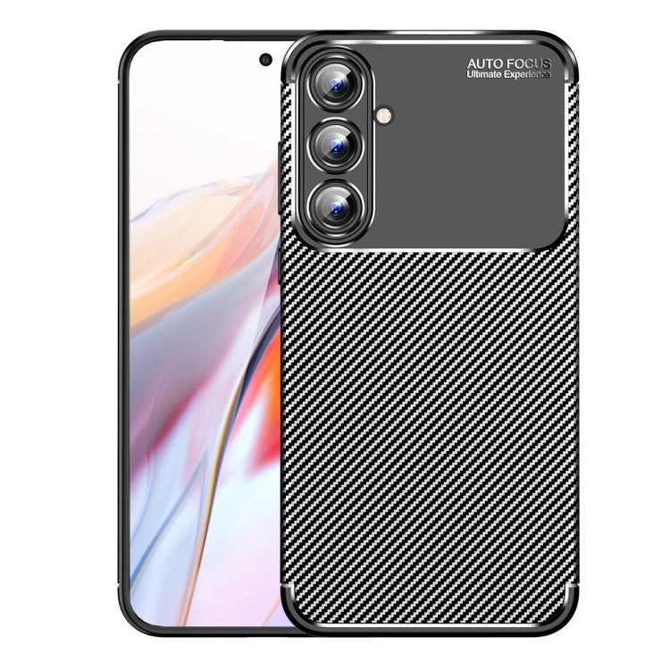 Carbon Fiber Texture Shockproof TPU Black Phone Case - For Samsung Galaxy A55 - MosAccessories.co.uk