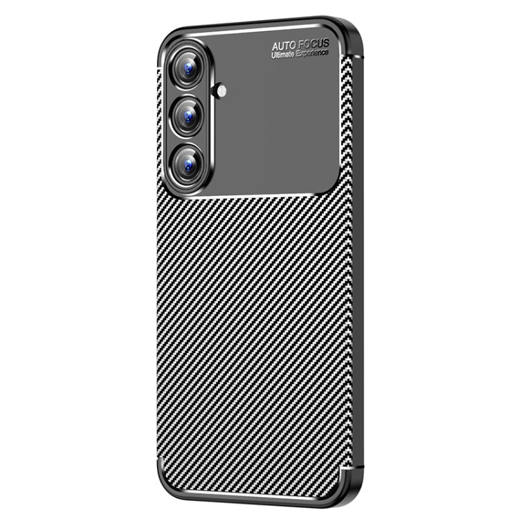 Carbon Fiber Texture Shockproof TPU Black Phone Case - For Samsung Galaxy A55 - MosAccessories.co.uk