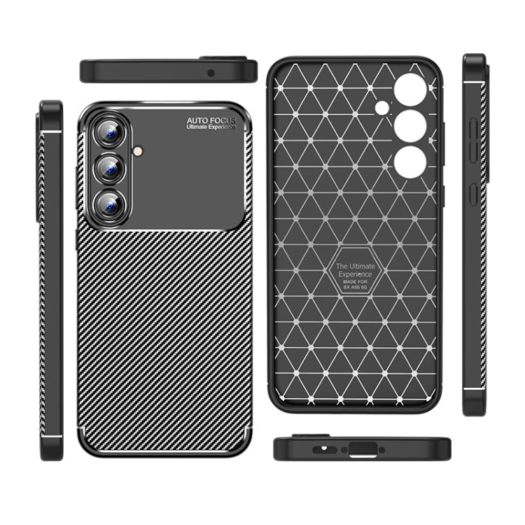 Carbon Fiber Texture Shockproof TPU Black Phone Case - For Samsung Galaxy A55 - MosAccessories.co.uk