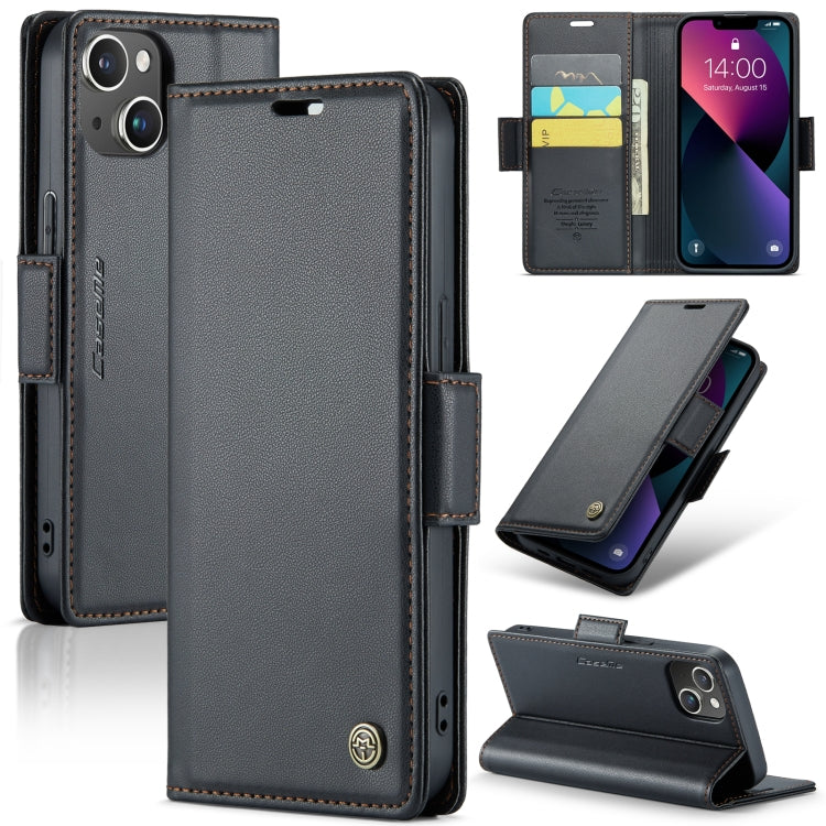 CaseMe Butterfly Buckle Litchi Texture RFID Anti-theft Wallet Case - For iPhone 13 - mosaccessories