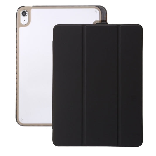 Clear Acrylic 3-Fold PU Leather iPad 10th Gen 10.9" (2022) Black Case - MosAccessories.co.uk
