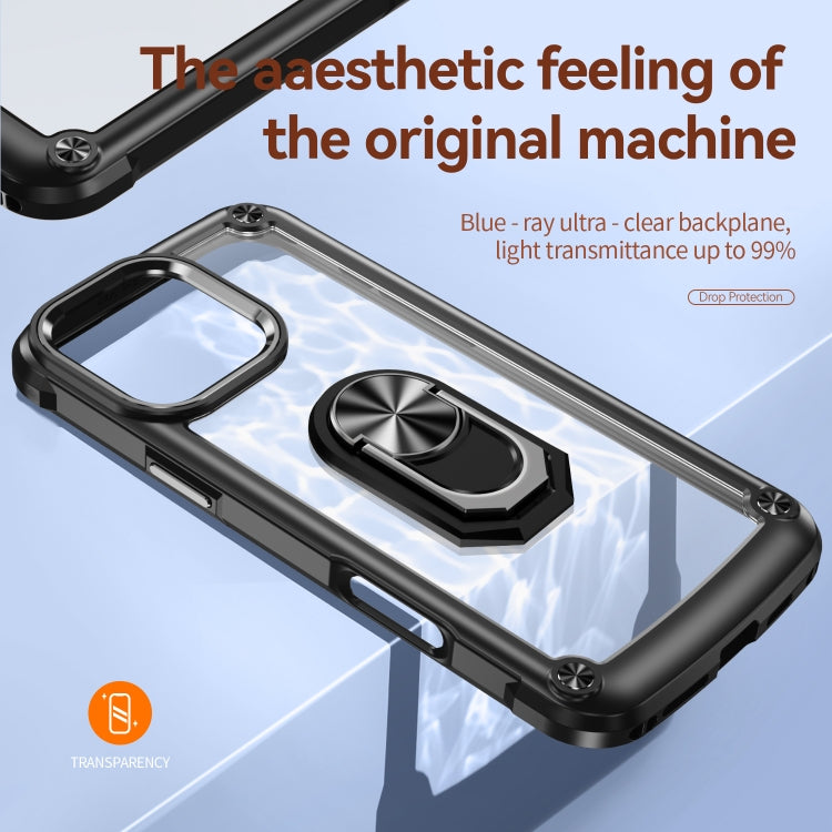 TPU + PC Lens Protection Phone Case with Ring Holder - For iPhone 16 Pro / 16 Plus / 16 / 15 Pro Max