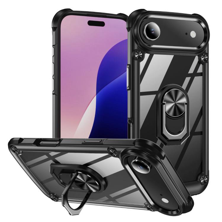 TPU + PC Lens Protection Phone Case with Ring Holder - For iPhone 17 Pro Max / Air / 16e / 17