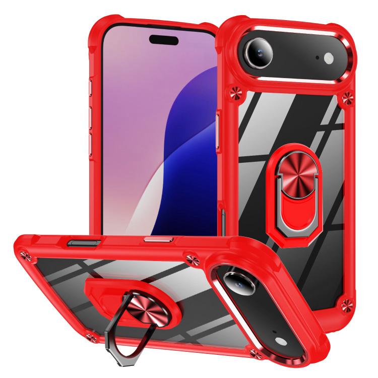 TPU + PC Lens Protection Phone Case with Ring Holder - For iPhone 17 Pro Max / Air / 16e / 17