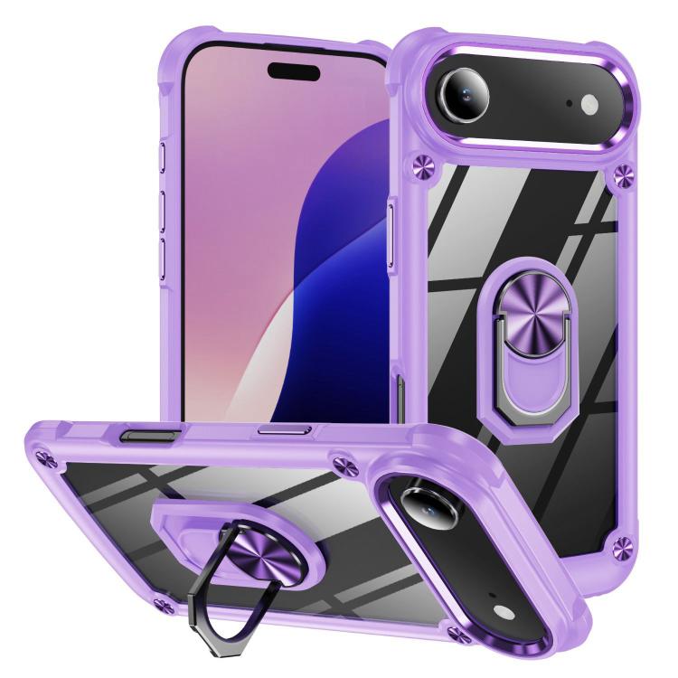TPU + PC Lens Protection Phone Case with Ring Holder - For iPhone 17 Pro Max / Air / 16e / 17