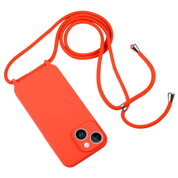 Crossbody Lanyard Liquid Silicone Case - For iPhone 15 Plus