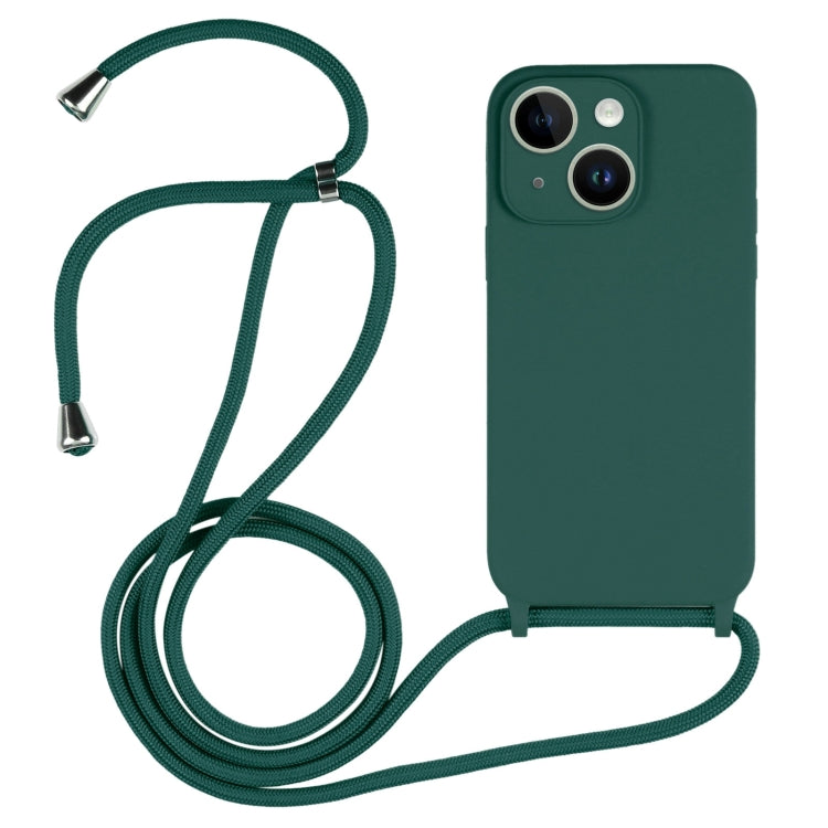 Crossbody Lanyard Liquid Silicone Case - For iPhone 15