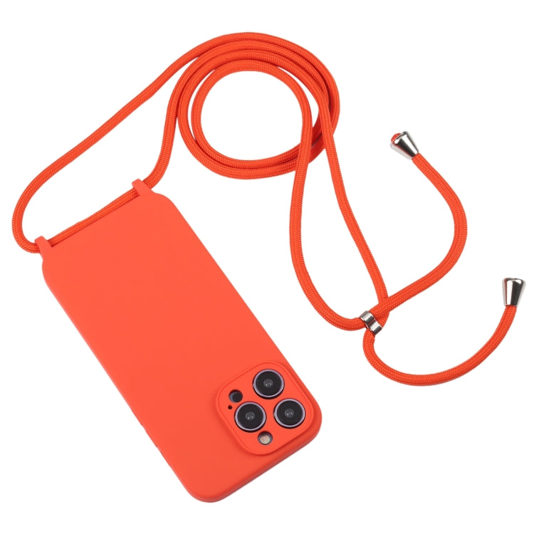 Crossbody Lanyard Liquid Silicone Case - For iPhone 15 Pro Max