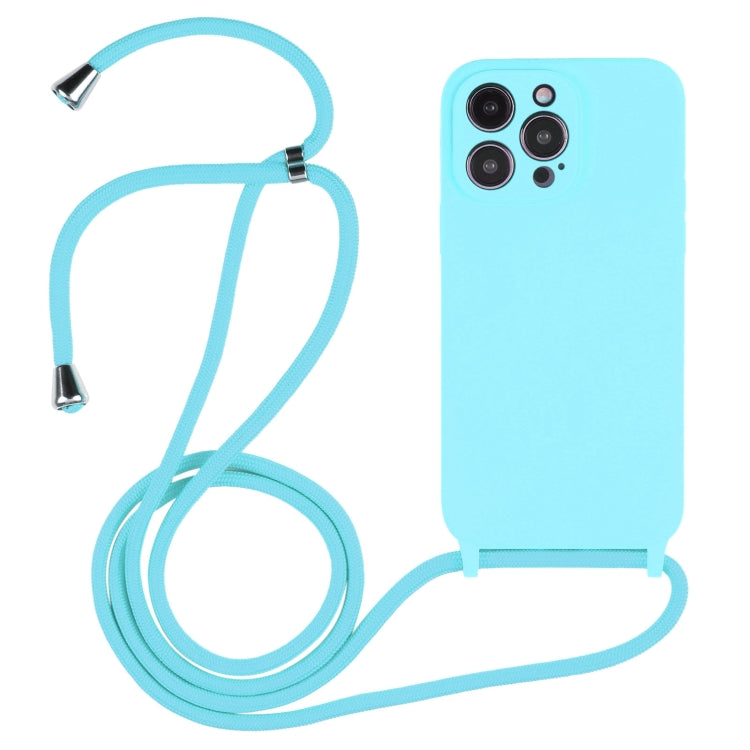Crossbody Lanyard Liquid Silicone Case - For iPhone 15 Pro Max