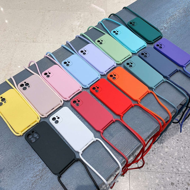 Crossbody Lanyard Liquid Silicone Case - For iPhone 15 Plus