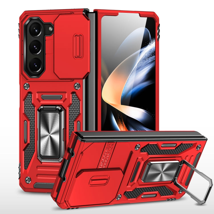 Armor PC + TPU Camera Shield Phone Case Red - For Samsung Galaxy Z Fold5 - MosAccessories.co.uk