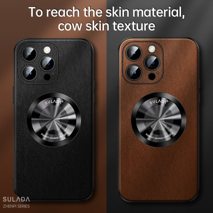 Sulada Zhenpi Series Leather MagSafe Magnetic Phone Case - For iPhone 14 Plus - mosaccessories