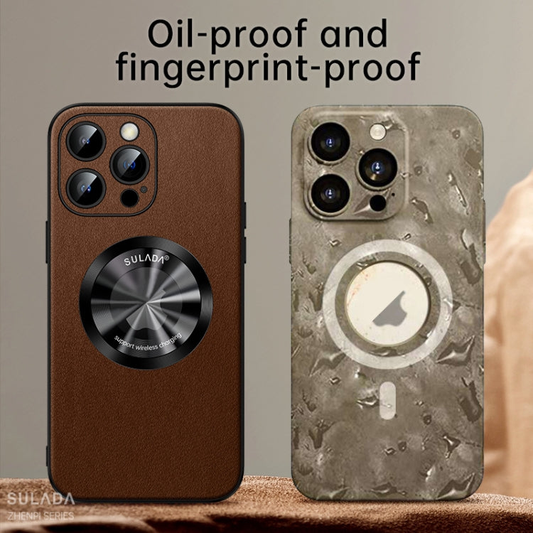 Sulada Zhenpi Series Leather MagSafe Magnetic Phone Case - For iPhone 14 Pro Max - mosaccessories