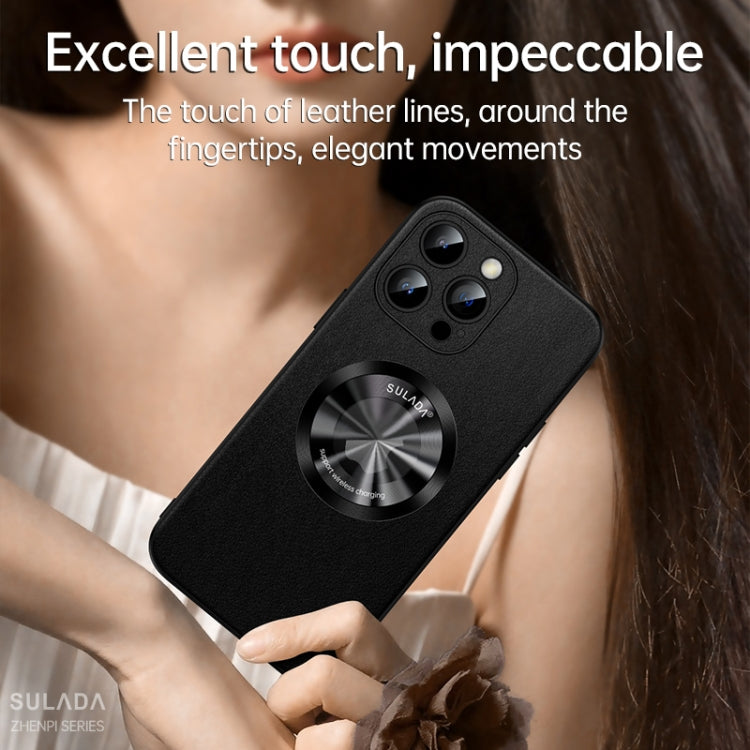 Sulada Zhenpi Series Leather MagSafe Magnetic Phone Case - For iPhone 14 Plus - mosaccessories