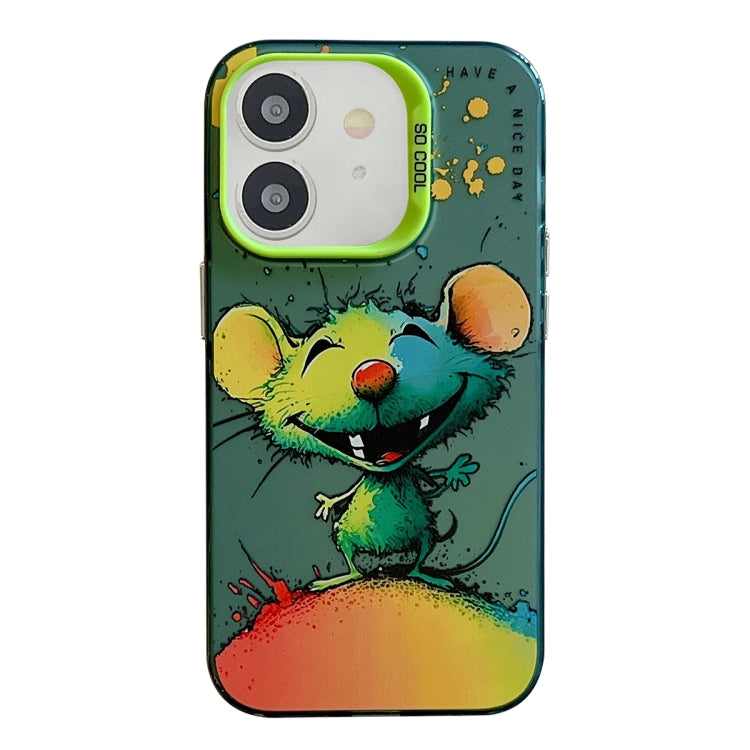 Animal Pattern Oil Painting Series PC + TPU Phone Case for iPhone 11 (Happy Mouse) - Mos Accessories