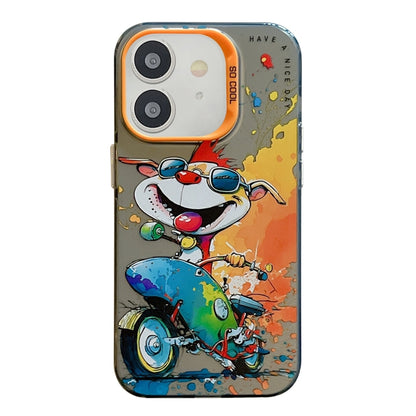 Animal Pattern Oil Painting Series PC + TPU Phone Case for iPhone 11 (Motorcycle Dog) - Mos Accessories