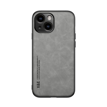 Skin Feel Magnetic Leather Back Phone Case - iPhone 15 Plus - mosaccessories