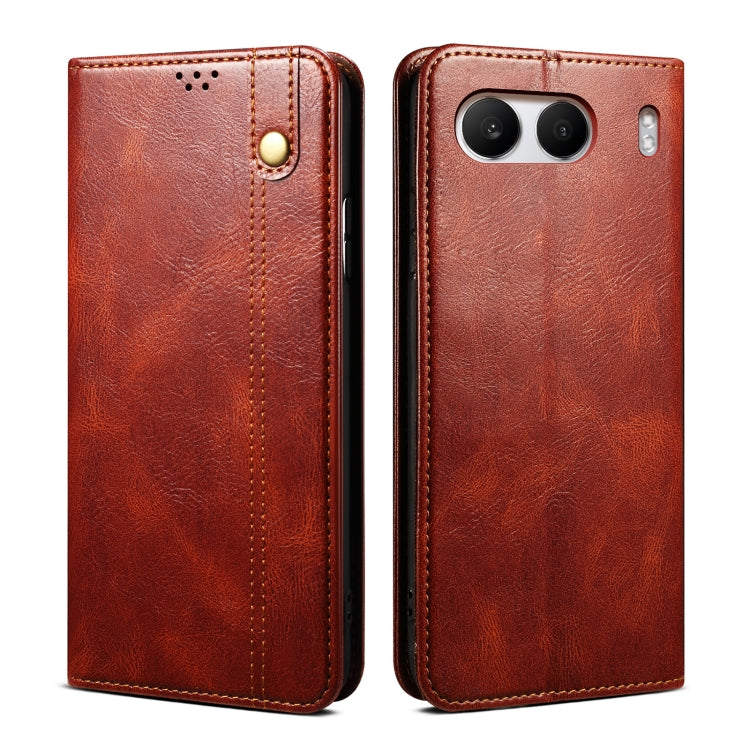 Oil Wax Crazy Horse Texture PU Leather Phone Case - For OnePlus 13T / 13 / 4 / Ace 3 Pro / Ace 3V / Nord CE4