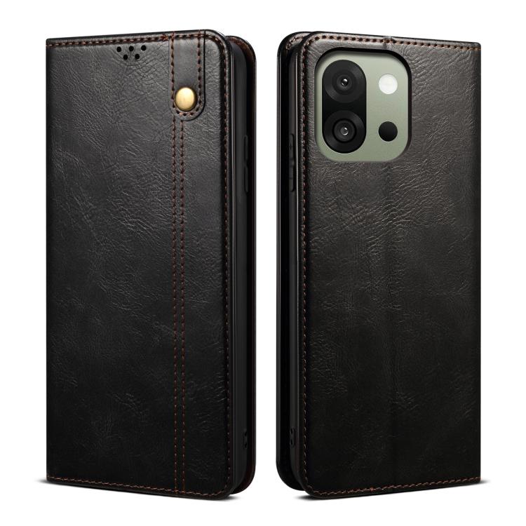 Oil Wax Crazy Horse Texture PU Leather Phone Case - For OnePlus 13T / 13 / 4 / Ace 3 Pro / Ace 3V / Nord CE4