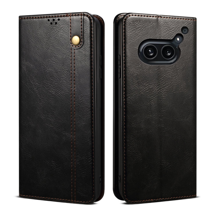 Oil Wax Crazy Horse Texture PU Leather Phone Case - For Nothing Phones