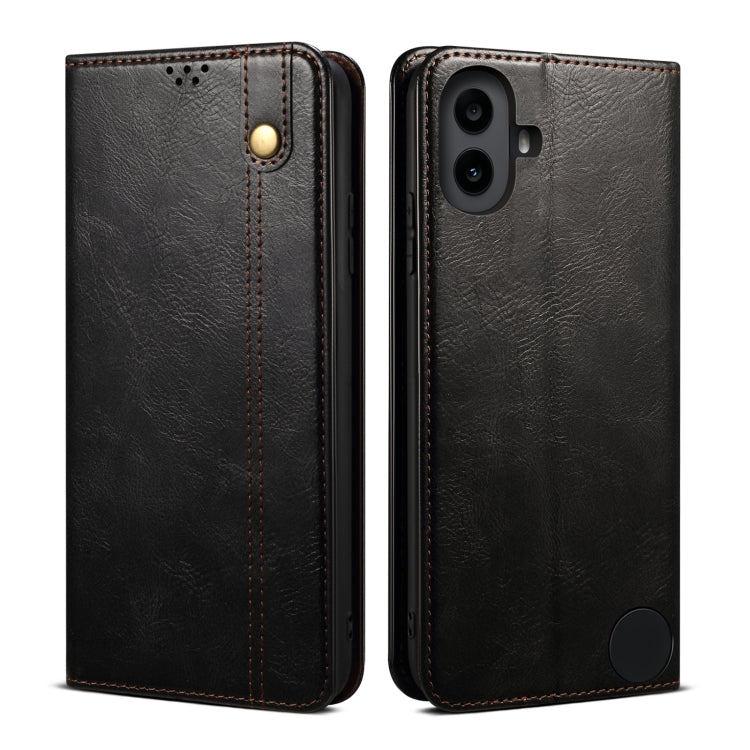 Oil Wax Crazy Horse Texture PU Leather Phone Case - For Nothing Phones