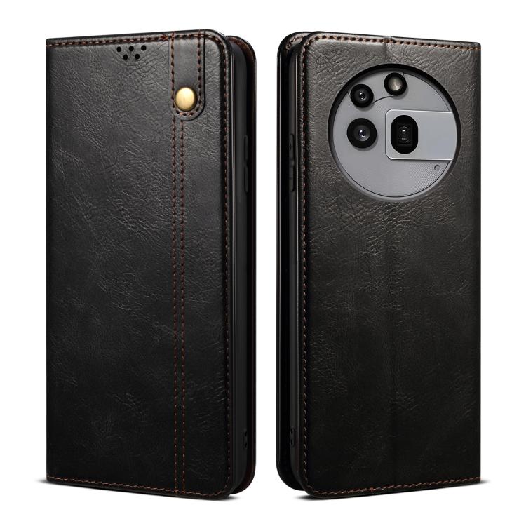 Oil Wax Crazy Horse Texture PU Leather Phone Case - For Nothing Phones