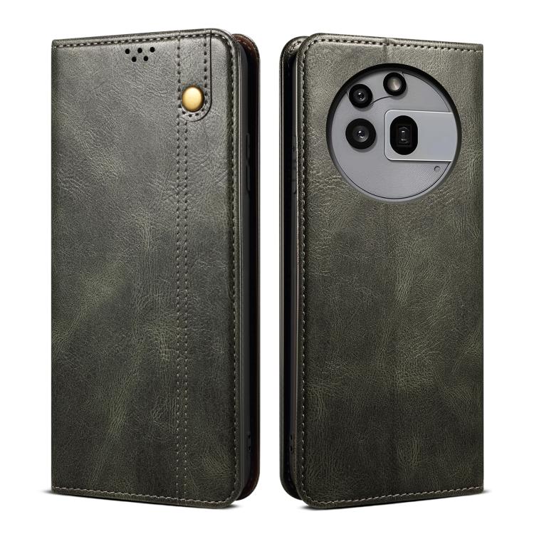 Oil Wax Crazy Horse Texture PU Leather Phone Case - For Nothing Phones