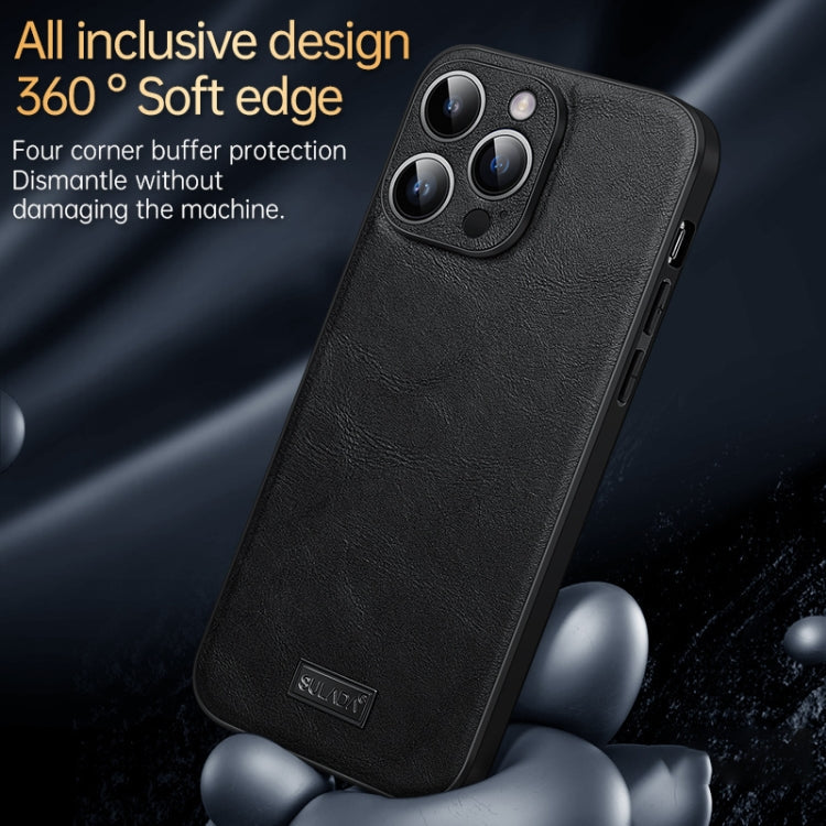 Sulada Shockproof TPU + Handmade Leather Phone Case - For iPhone 15 Plus - mosaccessories