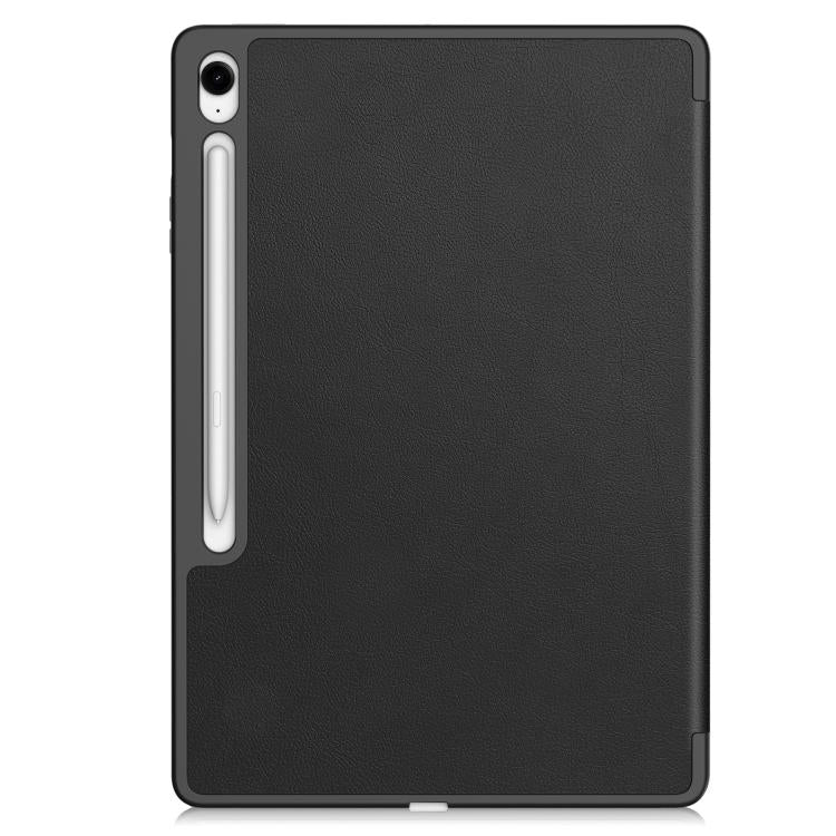 Custer 3-folding Holder TPU Smart PU Leather Tablet Case - For Samsung Galaxy Tab S10 FE+ / A9+