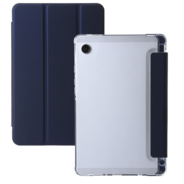 3-Fold Clear Acrylic PU Leather Tablet Case - For Samsung Galaxy Tab A9 / A9+ / S9 Ultra / S8 Ultra