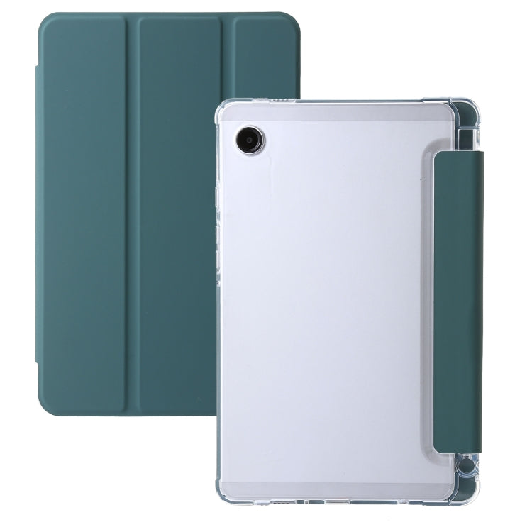 3-Fold Clear Acrylic PU Leather Tablet Case - For Samsung Galaxy Tab A9 / A9+ / S9 Ultra / S8 Ultra